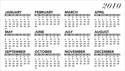 Back Calendar 2010